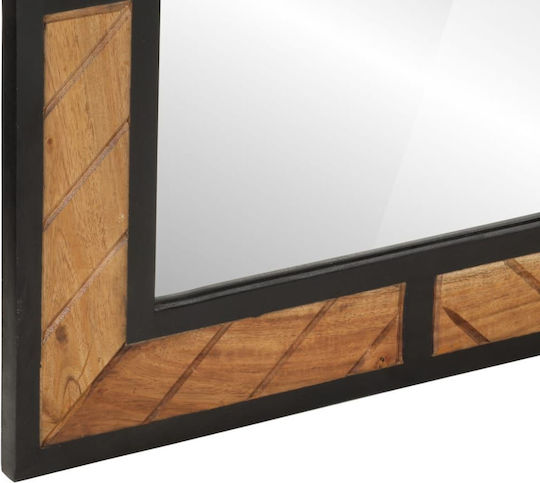 vidaXL Bathroom Mirror made of Solid Wood 60x55cm Brown