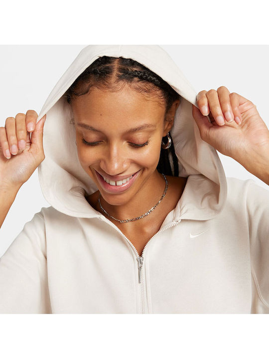 Sportswear Women's Sweatshirt Jacket Hooded Ecru