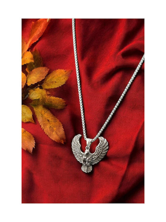 Steel Silver Eagle Necklace