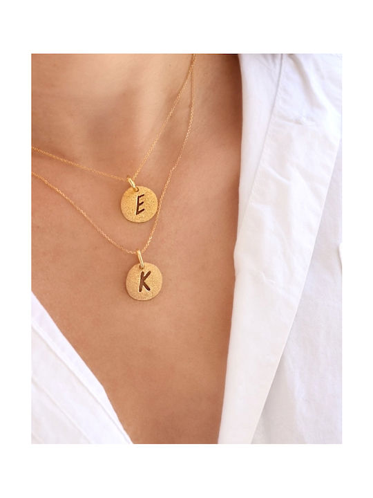 Oxette Necklace from Gold Plated Silver with letter K