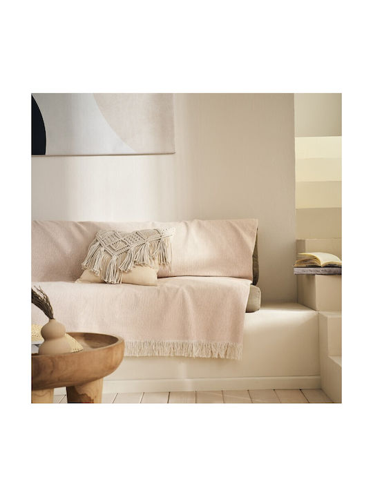 Gofis Home Decorative Pillow Case Noelani Made of 100% Cotton Natural 43x43cm