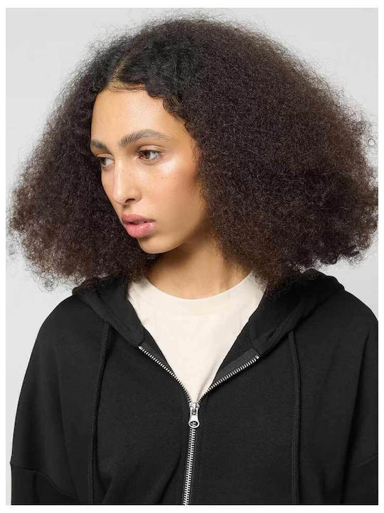 Women's Sweatshirt Jacket Hooded Black