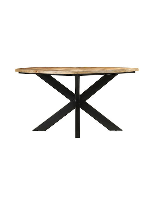 Oval Table Dining Room from Solid Wood & Metal Coffee 150x150x76cm