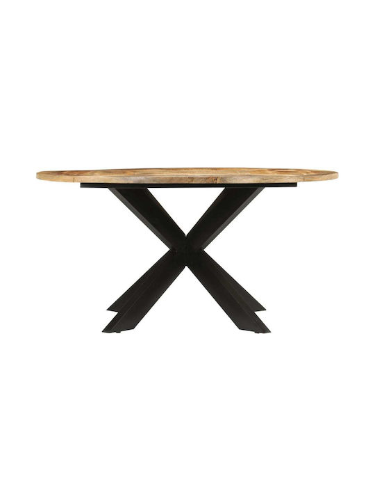 Oval Table Dining Room from Solid Wood & Metal Coffee 150x150x76cm