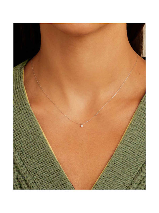 Floating Diamond Necklace Savvidis White Gold 18k Diamond