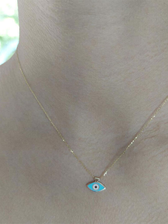 Damen Augenanhänger 14 Karat Gold verziert mit Emaille