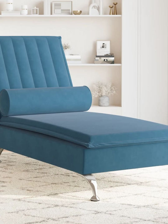 Modern Recliner Samt Blau L137xW56xH75cm