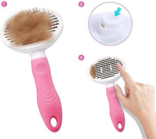 Pet Hair Cleaning Brush Zola Quick Clean Button 20x10x4.5 Cm Pink