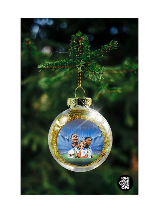 Jude Bellingham Christmas Hanging Ball Ornament Plastic Transparent With Gold Dust With Beads Transparent