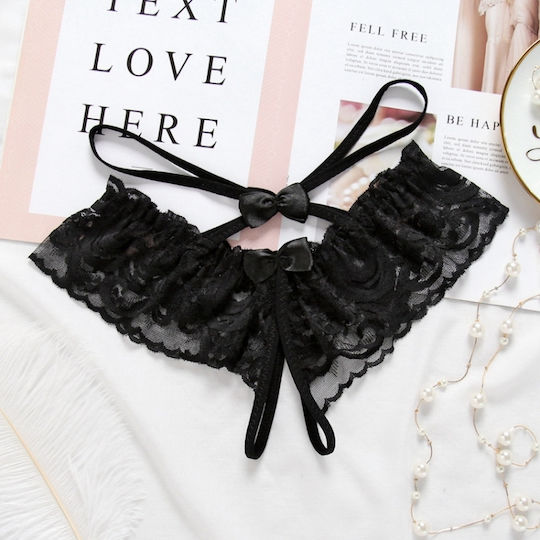 Infinity Box Frauen Sexy Zeichenfolge offenem Schritt Schwarz