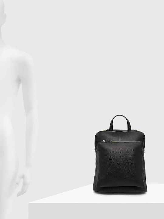 Leather Women's Bag Backpack Black