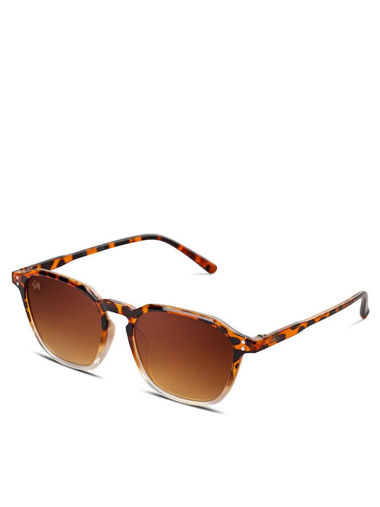 Twig Updike Unisex Sunglasses with Brown Tartaruga Plastic Frame and Brown Gradient Lens UPD03