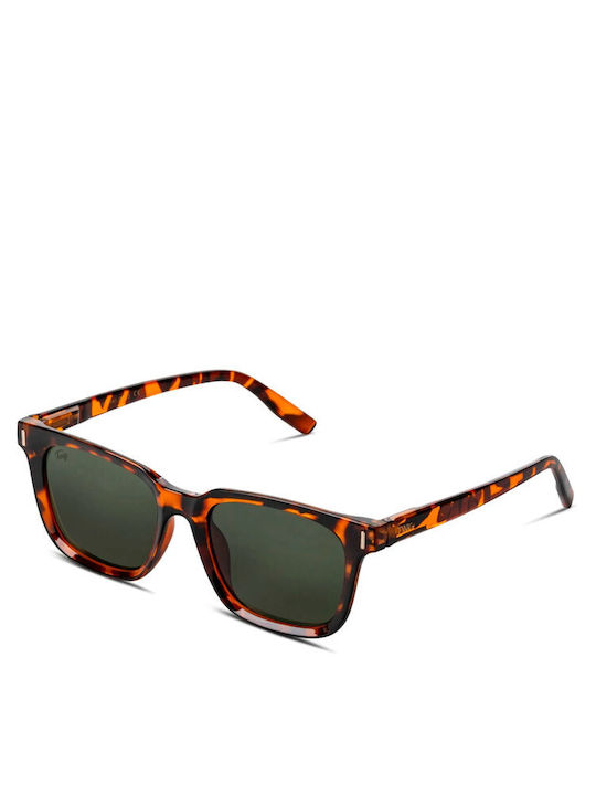 Twig Fleming Women's Sunglasses with Brown Tartaruga Plastic Frame and Green Lens FGS11