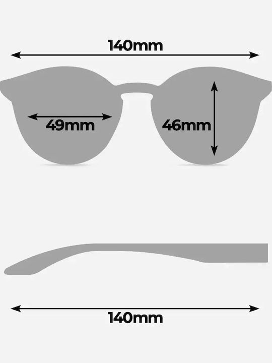 Twig Pollock Unisex Sunglasses with Black Plastic Frame and Black Lens POL10