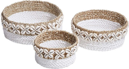 Butlers Decorative Basket Wicker with Handles White 24x24cm