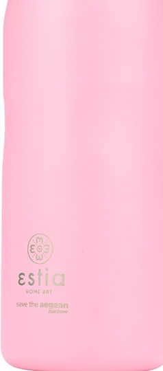 Estia Travel Flask Save the Aegean Bottle Thermos Stainless Steel BPA Free 750ml Blossom Rose