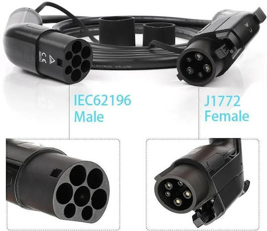 Andaiic Καλώδιο Φόρτισης Μονοφασικό 5m Type 2 - Type 1 16ATYPE1TYPE2