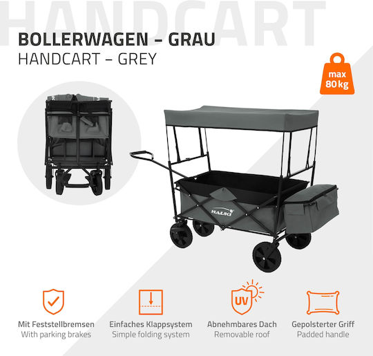 Hauki Transport Trolley Foldable for Weight Load up to 80kg Gray