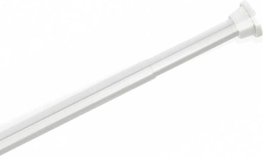 BAC-075-CHROME Telescopic Straight Shower Curtain Rod From Aluminium Silver 75-135cm