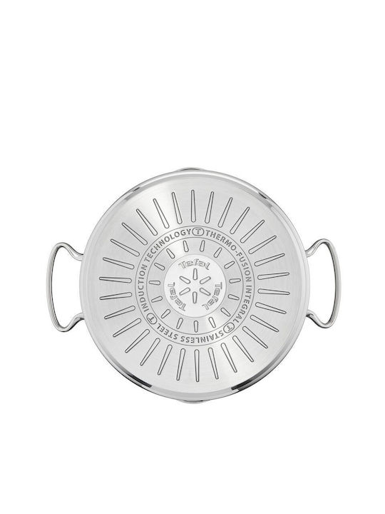 Tefal Duetto+ Töpfe & Pfannen Sets aus Rostfreiem Stahl Silber mit Antihaftbeschichtung 5 Töpfe Set