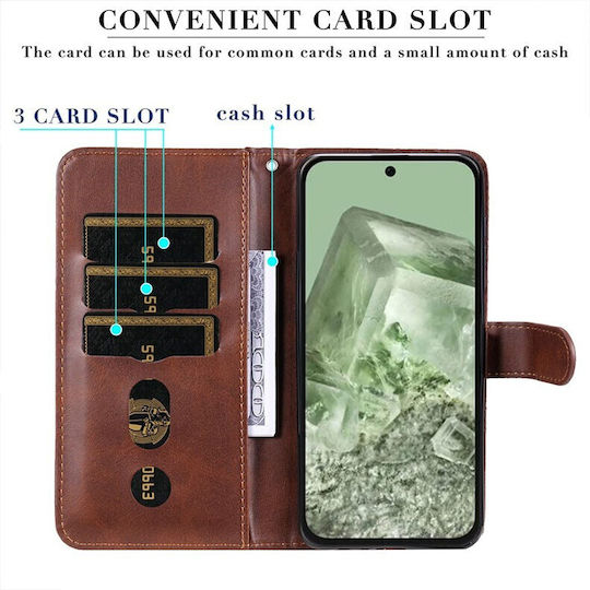 Zipper Wallet Καφέ (Google Pixel 8a)