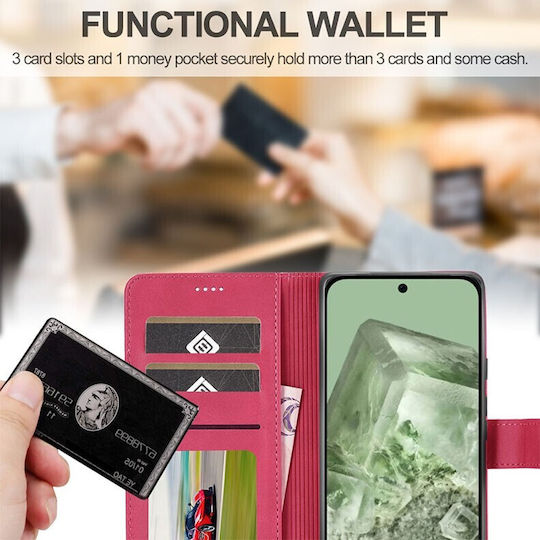 Lc.imeeke Calf Texture Wallet Ροζ (Google Pixel 8a)