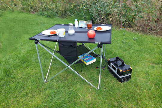 Technaxx Tx-252 Solar Charging Camping Table 60 W Size 80.5 X 66 X 56 Cm Foldable 2xusb-a 1xusb-c 1xdc5521 Black
