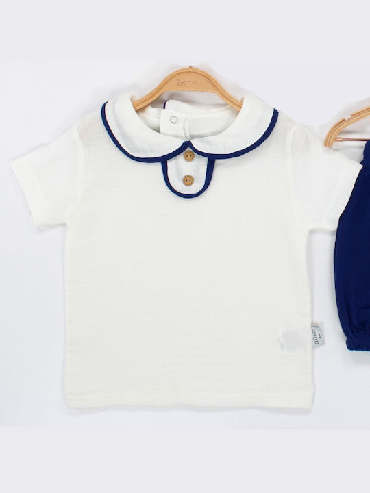 Trendy Shop Kinder Set mit Shorts Sommer 2Stück Blue