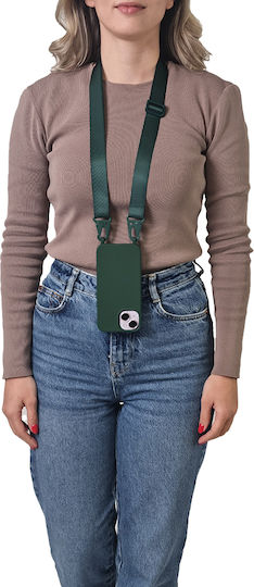 Sonique Strap Umschlag Rückseite Silikon 0.5mm mit Band Grün (Redmi Note 13 Pro 4G / Poco M6 Pro 4G)