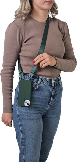 Sonique Strap Umschlag Rückseite Silikon 0.5mm mit Band Grün (Redmi Note 13 Pro 4G / Poco M6 Pro 4G)
