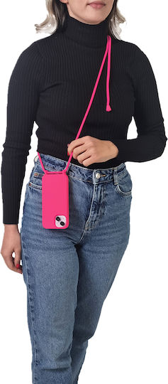 Sonique Umschlag Rückseite Silikon 0.5mm mit Band Fuchsie (Redmi Note 13 Pro 4G / Poco M6 Pro 4G)
