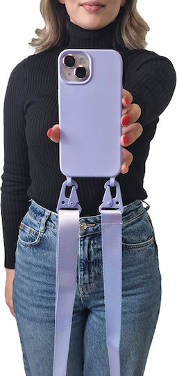 Sonique Strap Задна корица Силикон 0.5мм с Каишка Лилав (Redmi A3)