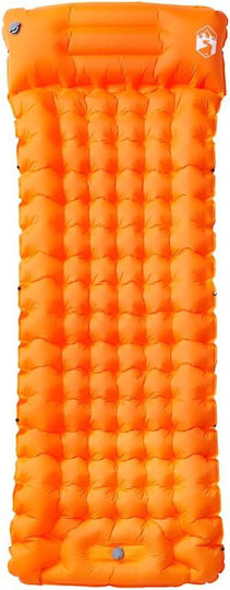 vidaXL Αυτοφούσκωτο Ημίδιπλο Υπόστρωμα Camping 200x75cm Πάχους 10.5cm Πορτοκαλί