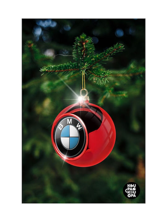 BMW, Christmas Tree Ornament Red 8cm