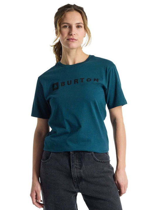 Burton Horizontal Mountain Bărbați T-shirt Sportiv cu Mânecă Scurtă Deep Emerald