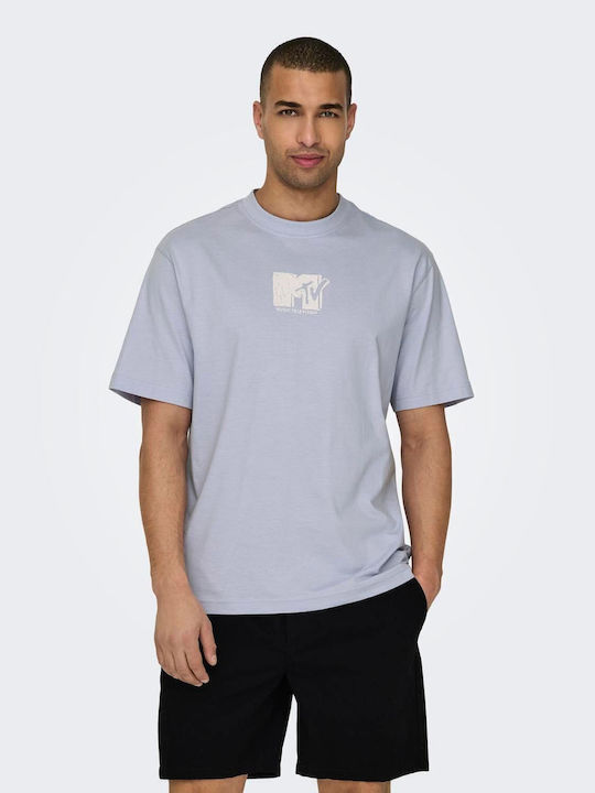 Only & Sons T-shirt Μωβ Βαμβακερό