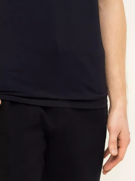 Guess Мъжко Тениска с Къс Ръкав с V-образно Деколте BLACK