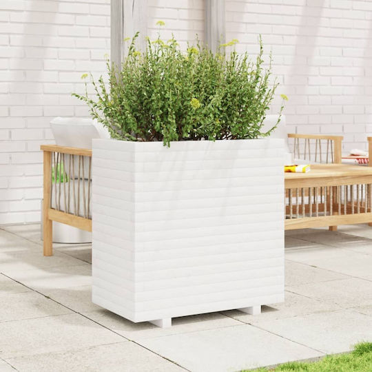vidaXL Planter Box Wooden White 70x40x72cm.