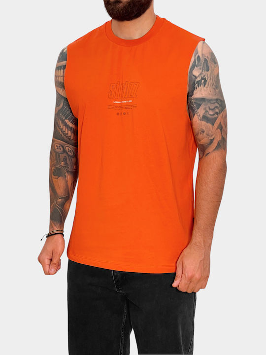 3Guys Herren Ärmelloses Shirt Orange