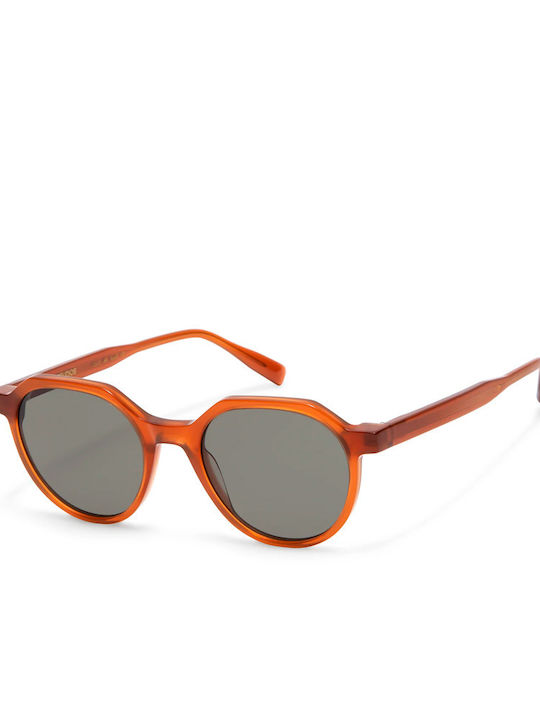 Gigi Barcelona Unisex Γυαλιά Ηλίου με Πορτοκαλί Κοκκάλινο Σκελετό και Γκρι Φακό 6911/0