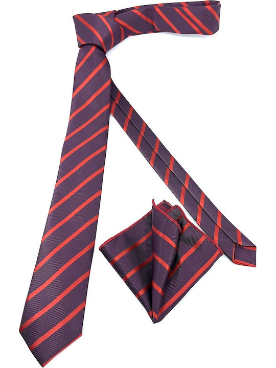 Legend Accessories Men's Tie Set Printed in Burgundy Color