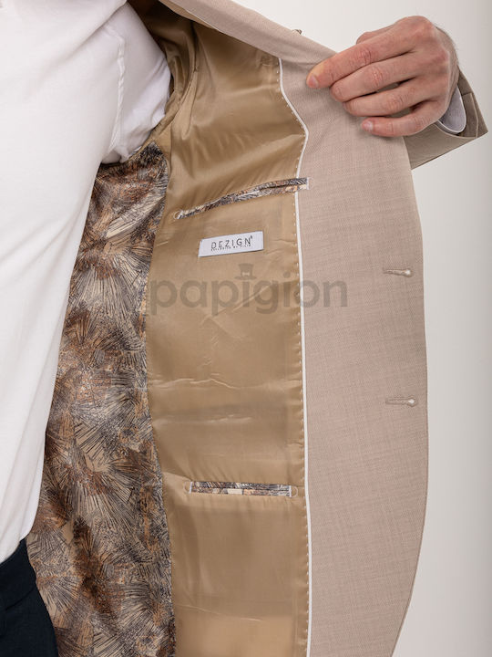Men's Suit Jacket Slim Fit Beige