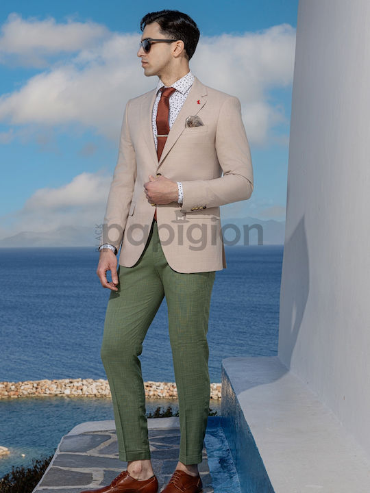 Men's Suit Jacket Slim Fit Beige
