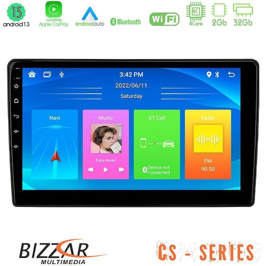 Bizzar Ηχοσύστημα Αυτοκινήτου 2DIN (Bluetooth/USB/WiFi/GPS/Apple-Carplay/Android-Auto) με Οθόνη Αφής 9"