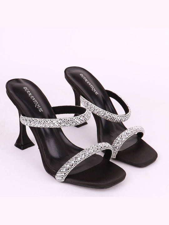 Diamantique Women's Sandals with Strass Black