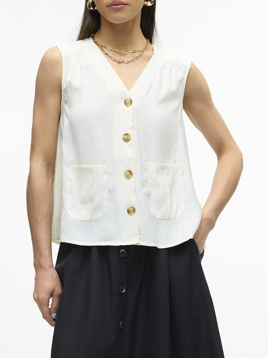 Vero Moda Women's Blouse Sleeveless Birch Ivory