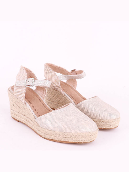 Alta Moda Platforme dama în stil espadrile Argint