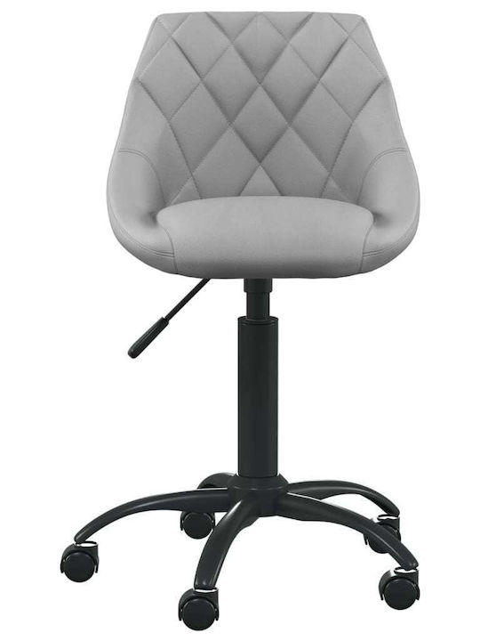 Office Desk Stool with Backrest Gray