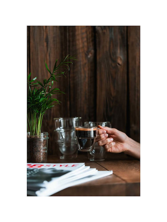 Vialli Design Satz Tassen Espresso Glas Transparente 150ml 6 Stück