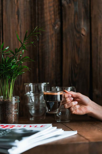 Vialli Design Satz Tassen Espresso Glas Transparente 150ml 6 Stück